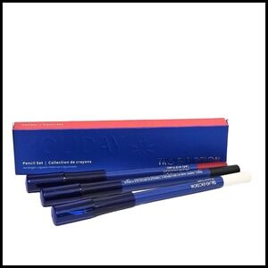 True Fiction Pencil Liner Set Holiday Trio Black White Red Full Size New